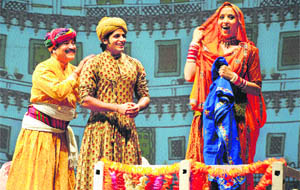 Artistes perform in play Mareechika at the Tagore Theatre, Sector 18, Chandigarh.