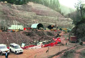 The Chenani-Nashri north portal of the tunnel in Udhampur district