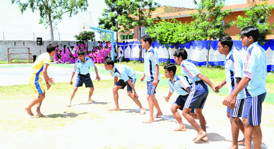 Players in action during the annual sports meet of the Dogra College of Education in Jammu