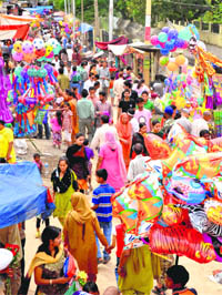  A colourful display of items during a Baisakhi mela in Jammu