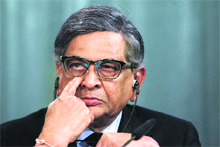 Foreign Minister SM Krishna at a press conference in Moscow on Friday. 