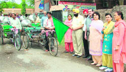 Civil Surgeon Dr Manjit Singh Randhawa flags off an awareness rally regarding polio immunisation drive in Amritsar