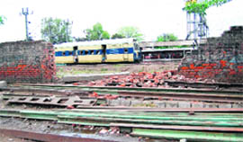 A broken wall, which is allegedly used by traders to evade entry tax on consignments brought from outside Punjab, near Amritsar railway station.