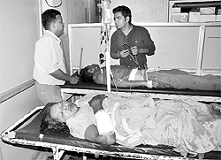 The injured at hospital