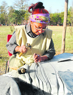 The artist Latika Katt at work