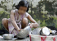 An underage maid at work in Bathinda