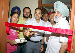 Deputy Commissioner KK Yadav inaugurates the sample flat of DD Mital Towers in Bathinda on Sunday