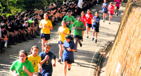 Students take part in the Hodson Run at Lawrence School, Sanawar, on Sunday.