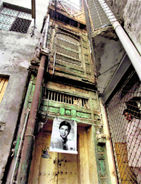 Dilip Kumars ancestral home at Mohalla Khudadad in Qissa Khwani Bazar in Peshawar, Pakistan.