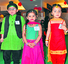 Children participate in a fashion show in Jalandhar on Sunday