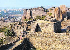 A view of Golconda Fort in Hyderabad