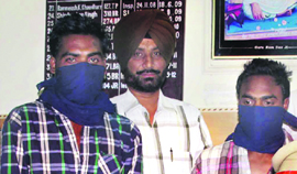 Kulwinder Singh and Bachitar Singh in police custody in Amritsar. 