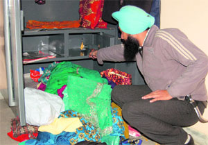 An almirah ransacked by thieves at Shahi Majra in Mohali district. 
