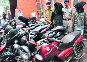 The police busted a gang of thieves and recovered stolen two-wheelers from them at Mani Majra in Chandigarh.