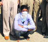The accused in the police custody in Amritsar on Tuesday.
