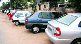 An illegal parking outside the district courts complex in Amritsar.