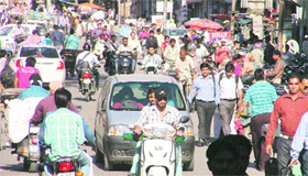 Huge rush on one of the congested roads.