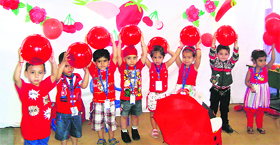 Students of DAV Public School perform a dance in Ludhiana.