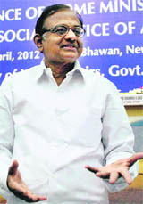 Union Home Minister P Chidambaram in New Delhi on Tuesday.