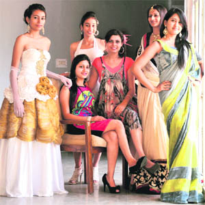 Models flaunt the creations by the young designers