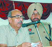 DGP (Jails) Shashi Kant addresses inmates at the Central Jail in Faridkot on Wednesday.
