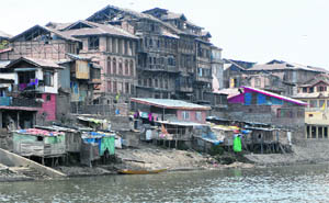Heritage houses along the banks of the Jhelum in Srinagar. Functions were held across the state in connection with Heritage Day on Wednesday. 