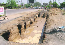 Work on the Ferozepur Road widening project remains to be done  
