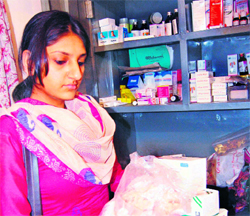 Drug Inspector Anupama Kalia seizes medicines from Bawa Clinic at Nawa Pind village in Amritsar