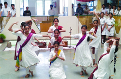 Students of Delhi Public School perform a dance during the 10th Founders Day in Amritsar