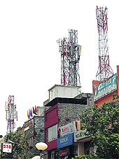 A view of the mobile phone towers. 
