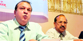 Jimmy R Jagtiani, secretary general, Tae kwon do Federation of India, addresses a press conference in Dehradun on Thursday.