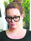Happy mum: Hilary Duff