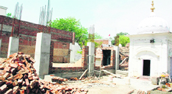 A view of the temple construction site in Amritsar.