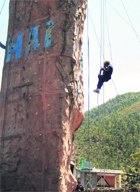 A participant during a search and rescue training drill at Himalayan Adventure Institute in Kempty near Mussoorie