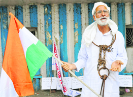 Former secret agent Vinod Sawhney talks to the media in Jammu on Friday. 