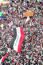 Protesters at Tahrir Square in Cairo on Friday.  AFP