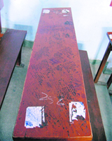 A desk at SCD Government College has been defaced by students to jot down notes ahead of exams.