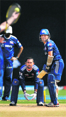 Mumbai Indians Sachin Tendulkar bats during a practice session in Mumbai on Saturday. 