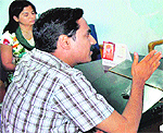 Haridwar DM D Senthyl Pendiyan and Joint Magistrate Jyoti Yadav at a meeting of MC officials in Haridwar 