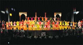 Rangla Jammu rocks: Artistes perform during the cultural function, Rangla Jammu, at the University of Jammu on Sunday