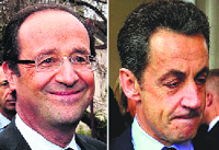 Francois Hollande and French President Nicolas Sarkozy.