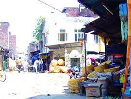 Wholesale fruit shops operate from the old sabzi mandi area in Amritsar. 