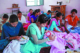 The girls are being trained at the centre in various courses to help them become self-reliant and earn their livelihood without depending on others.