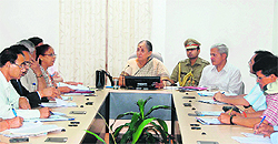 Governor Margaret Alva presides over a meeting of the Uttarakhand Child Welfare Council at Raj Bhavan in Dehradun on Tuesday