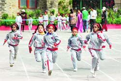 Athletes in the makingChildren participate in a sports meet of the Convent of Jesus and Mary in Shimla.