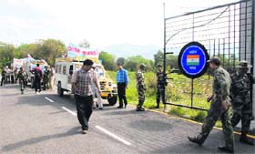 Vehicles carrying goods across the LoC via Chakan-da-Bagh in Poonch