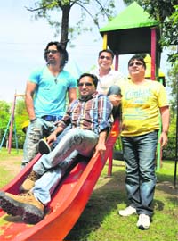 Teamed up: (L-R) Rannvijay Singh, Rana Ranbir, Amrinder Gill and Jaidev Kumar