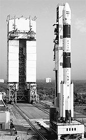 The PSLV C19, scheduled to carry radar sensing satellite RISAT 1, being integrated at the Satish Dhawan Space Centre in Sriharikota, Andhra Pradesh