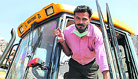 A JCB operator at the disaster site in Jalandhar