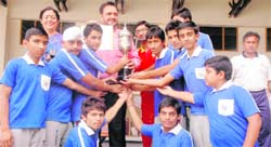 Mandakini house team that won the 4th Rohitas Memorial Cricket inter house tournament of The Heritage School in Dehradun 